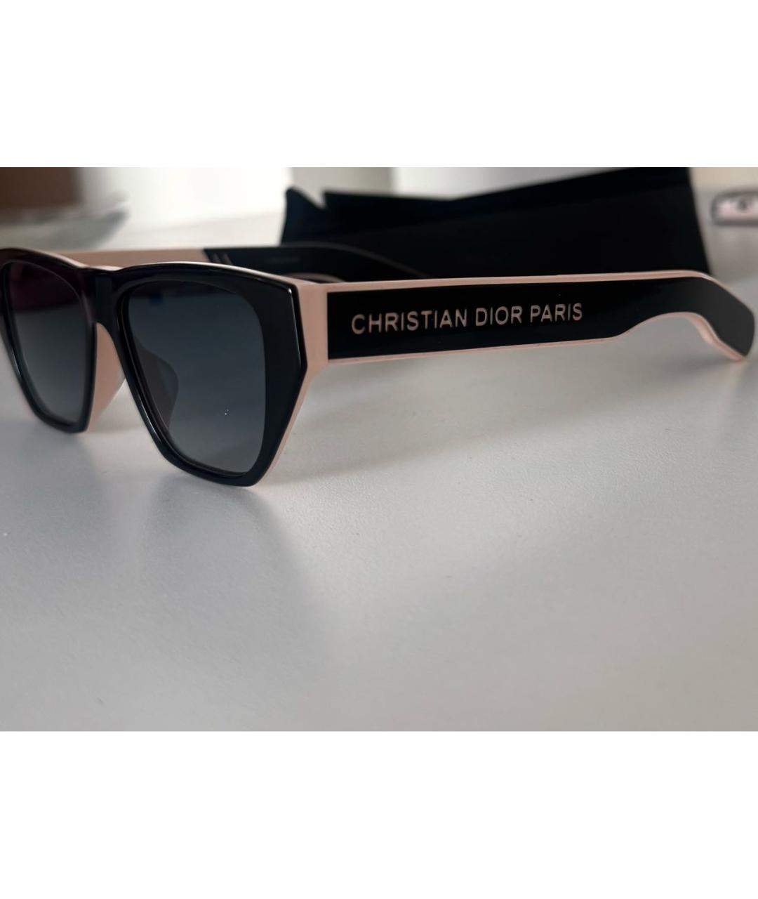 CHRISTIAN DIOR Черные пластиковые солнцезащитные очки, фото 3