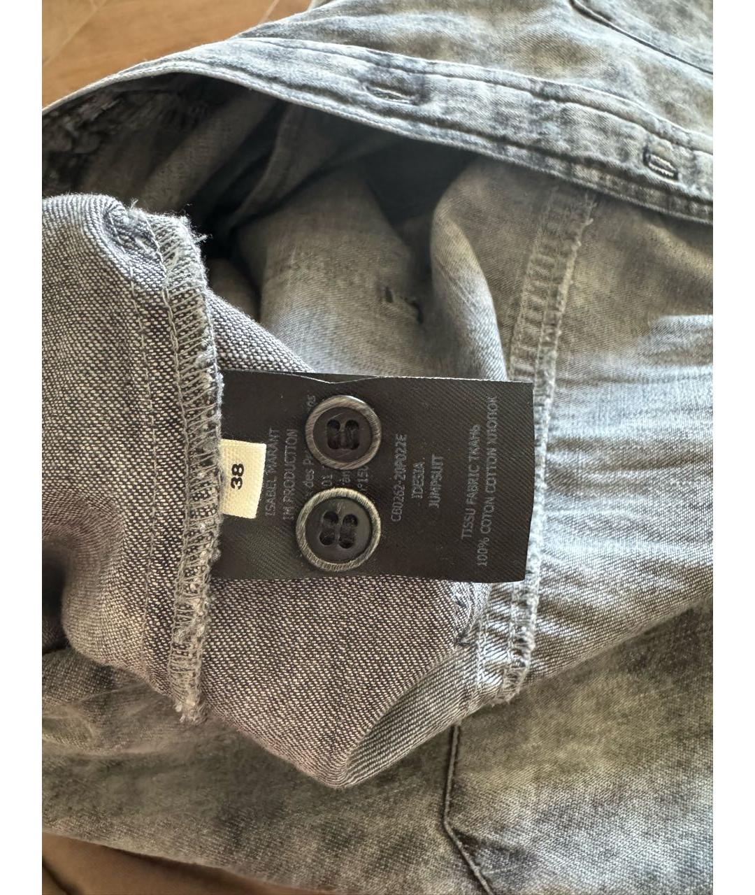 ISABEL MARANT ETOILE Серый хлопковый комбинезон, фото 5