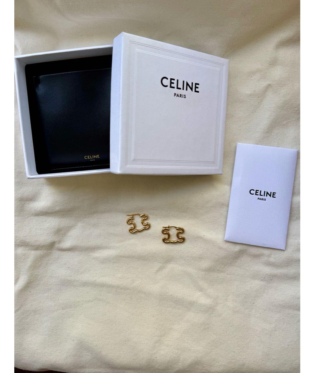 CELINE Золотые позолоченные серьги, фото 4