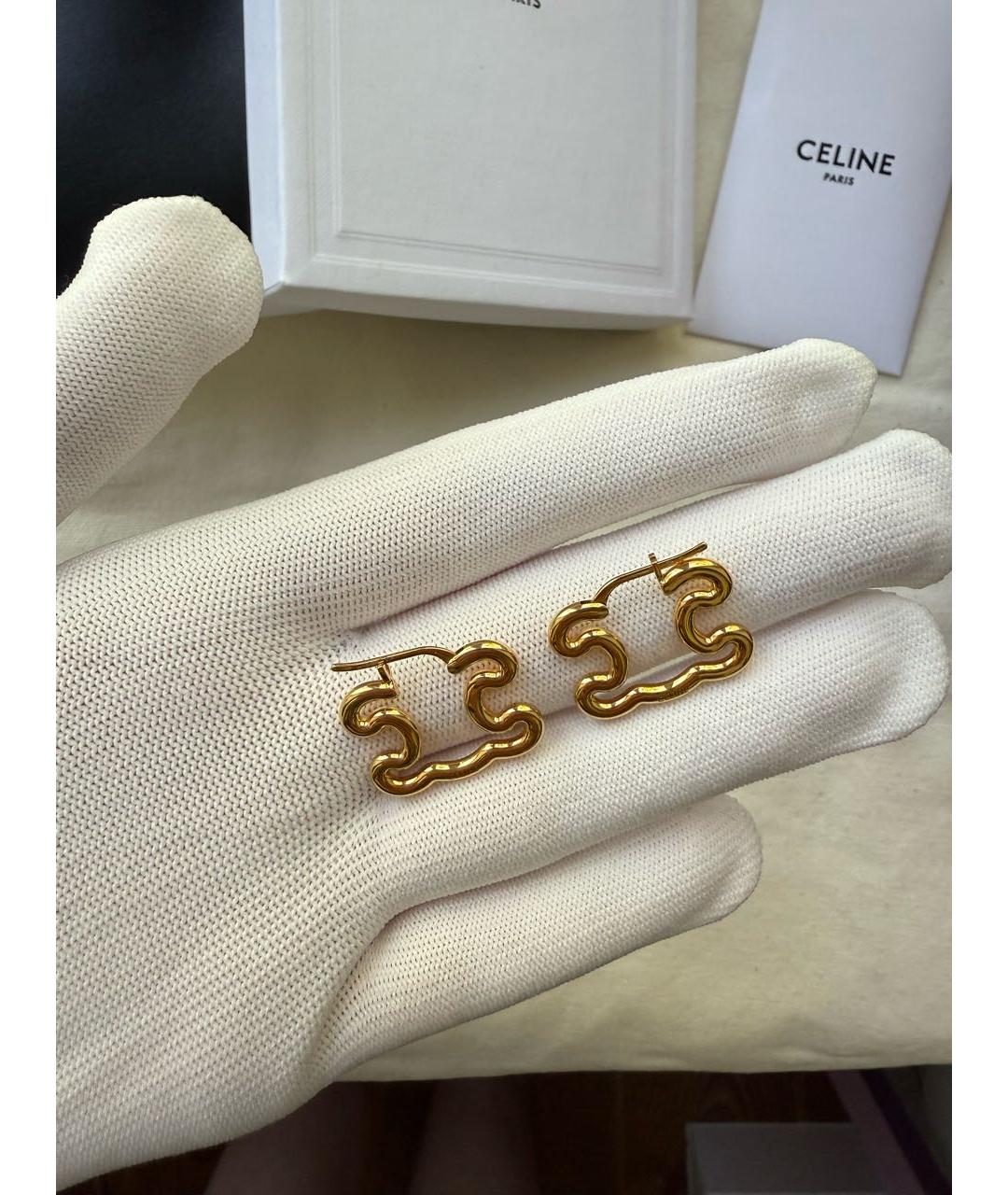 CELINE Золотые позолоченные серьги, фото 5
