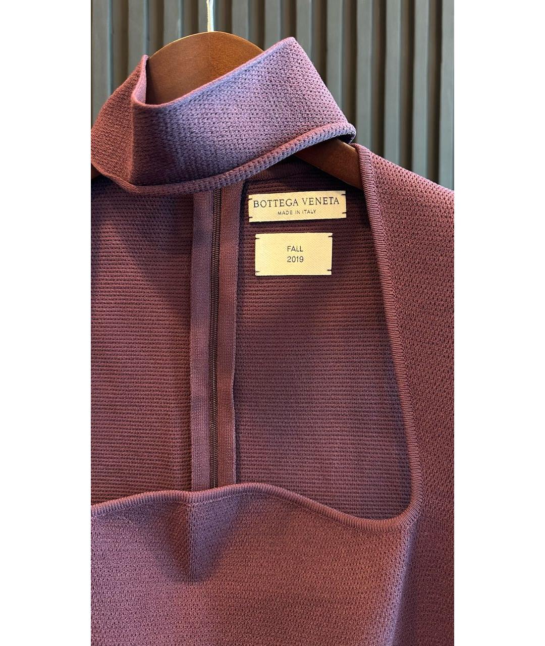 BOTTEGA VENETA Фиолетовое вискозное коктейльное платье, фото 3