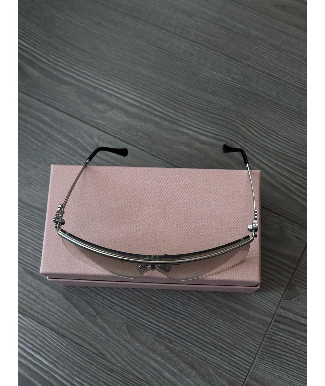 MIU MIU Серебряные металлические солнцезащитные очки, фото 6