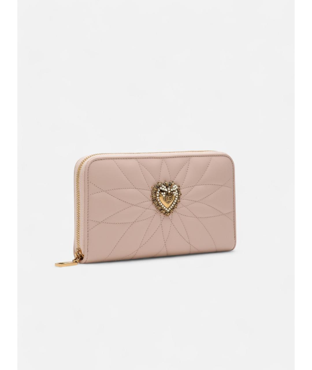 DOLCE&GABBANA Розовый кожаный кошелек, фото 2