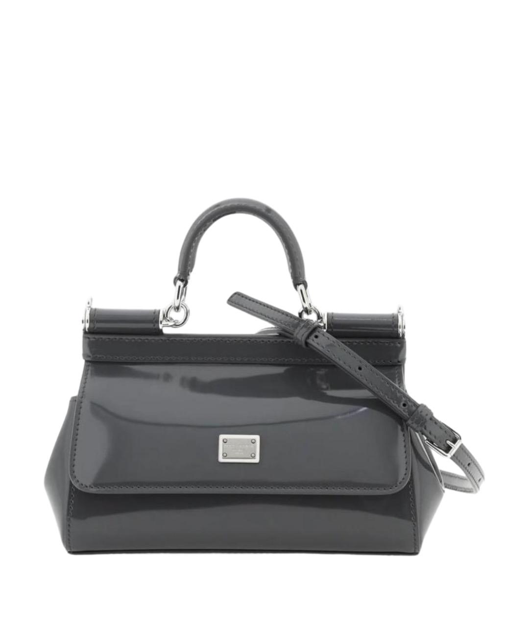 DOLCE&GABBANA Черная сумка через плечо из лакированной кожи, фото 4