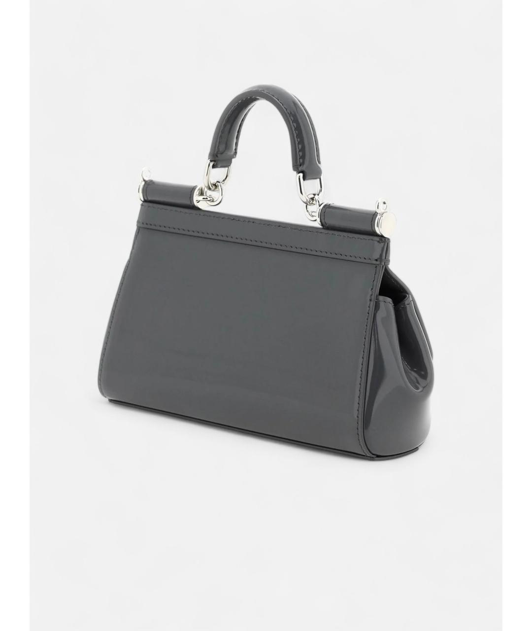 DOLCE&GABBANA Черная сумка через плечо из лакированной кожи, фото 2