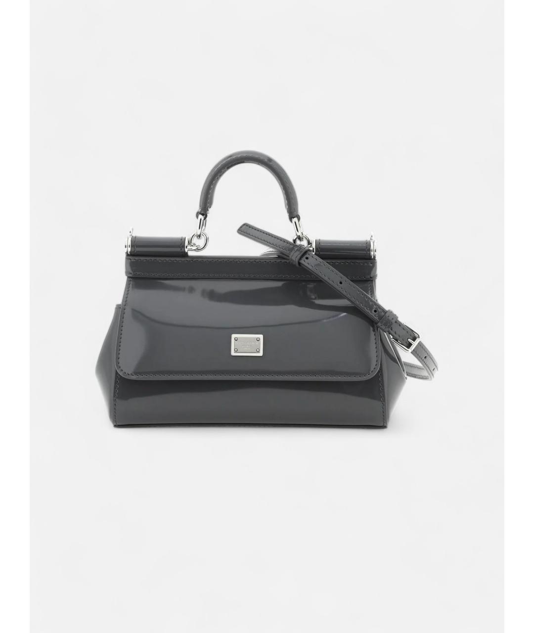 DOLCE&GABBANA Черная сумка через плечо из лакированной кожи, фото 3