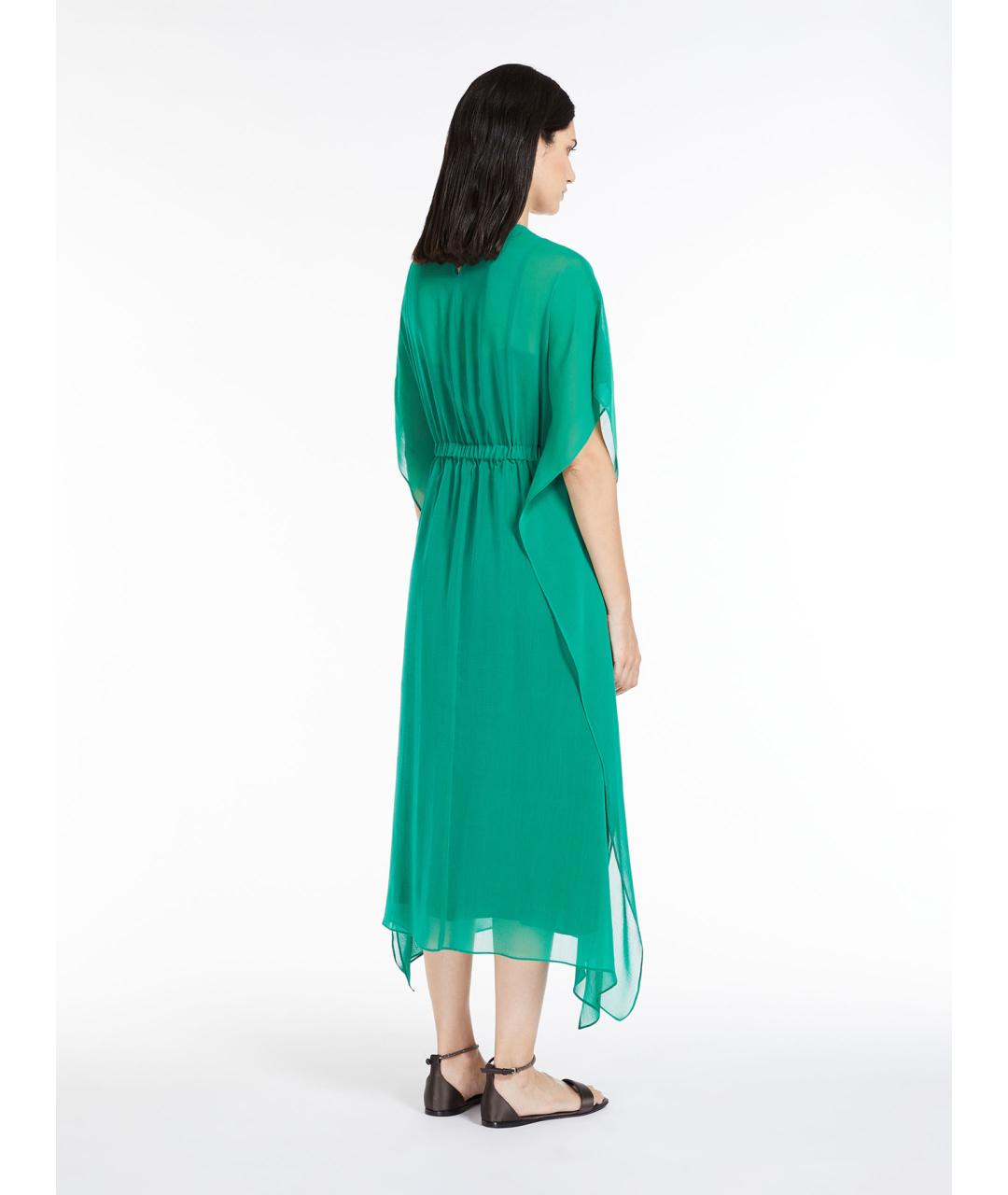 MAX MARA STUDIO Зеленые шелковое повседневное платье, фото 4
