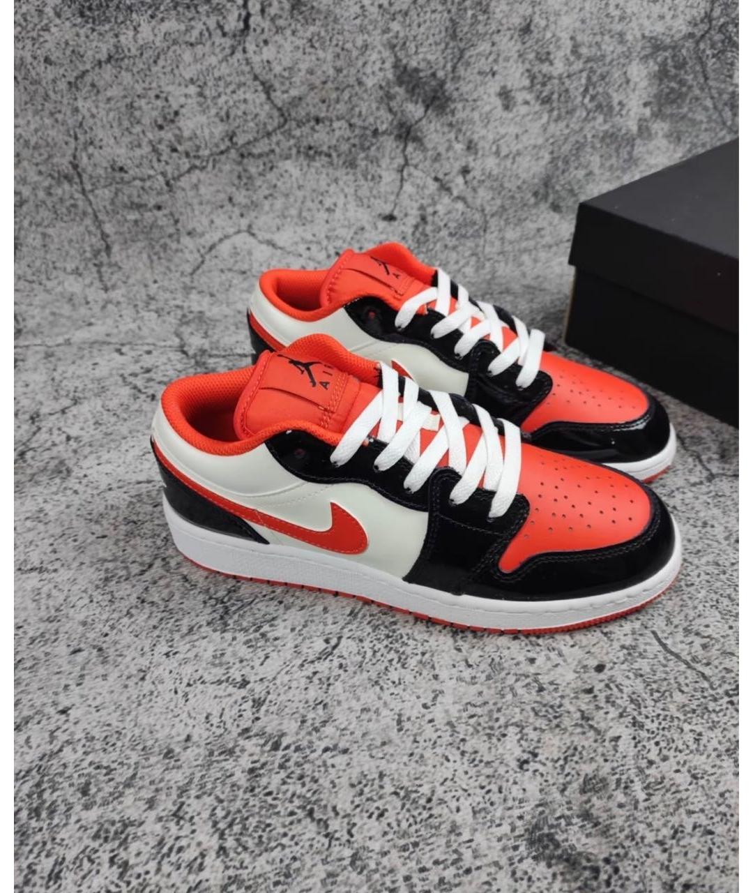 JORDAN Оранжевое кроссовки из лакированной кожи, фото 4