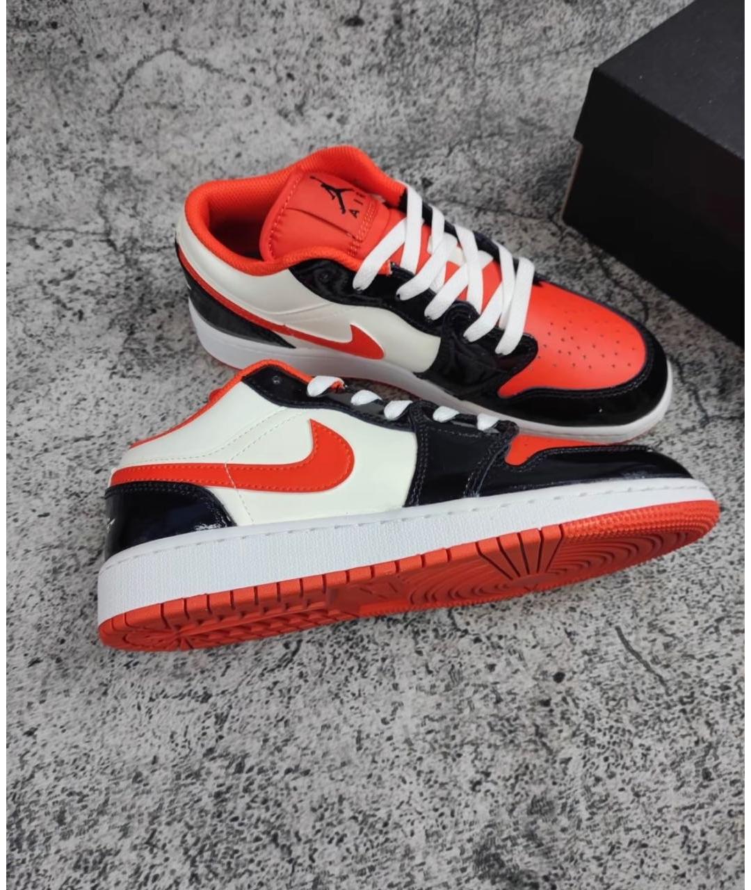 JORDAN Оранжевое кроссовки из лакированной кожи, фото 3