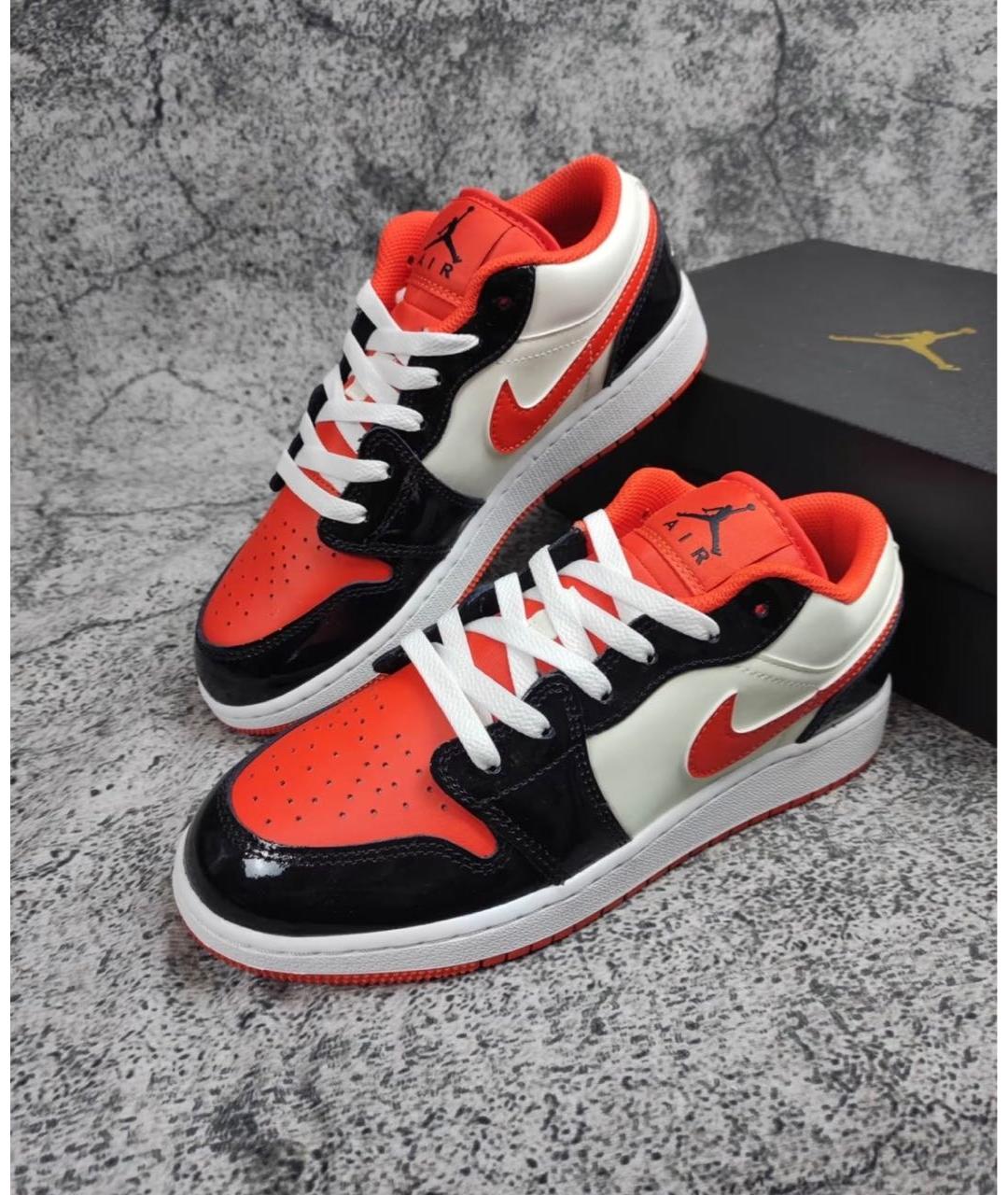 JORDAN Оранжевое кроссовки из лакированной кожи, фото 2