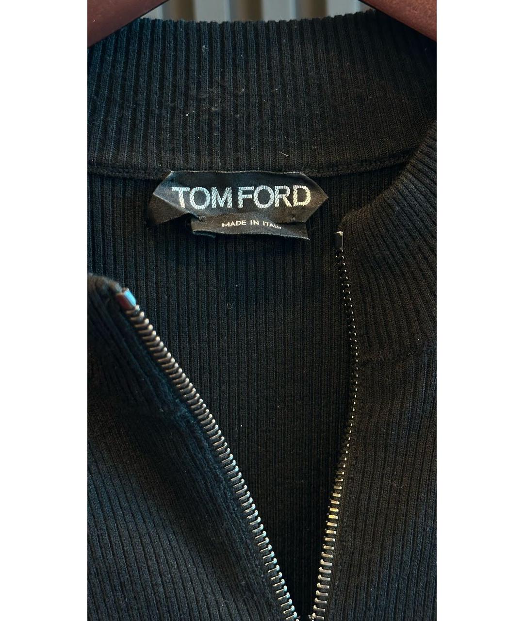 TOM FORD Черное шерстяное повседневное платье, фото 3