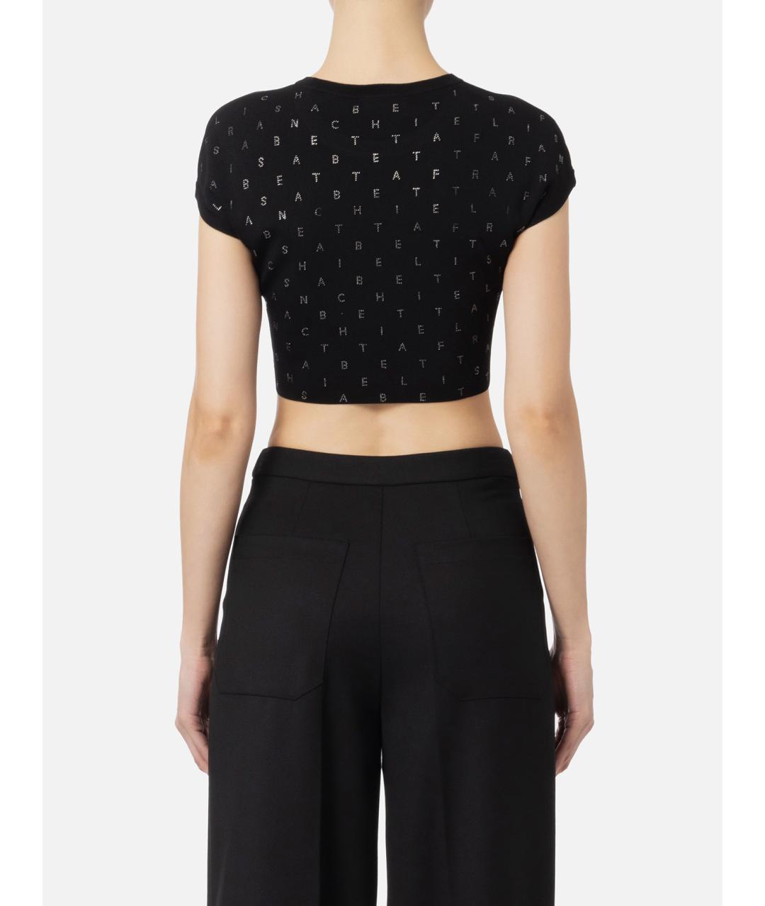 ELISABETTA FRANCHI Черный вискозный джемпер / свитер, фото 3