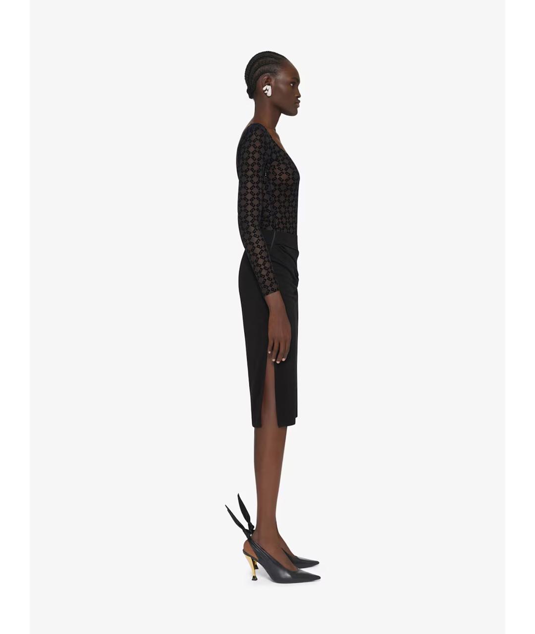 GIVENCHY Черное вискозное коктейльное платье, фото 3