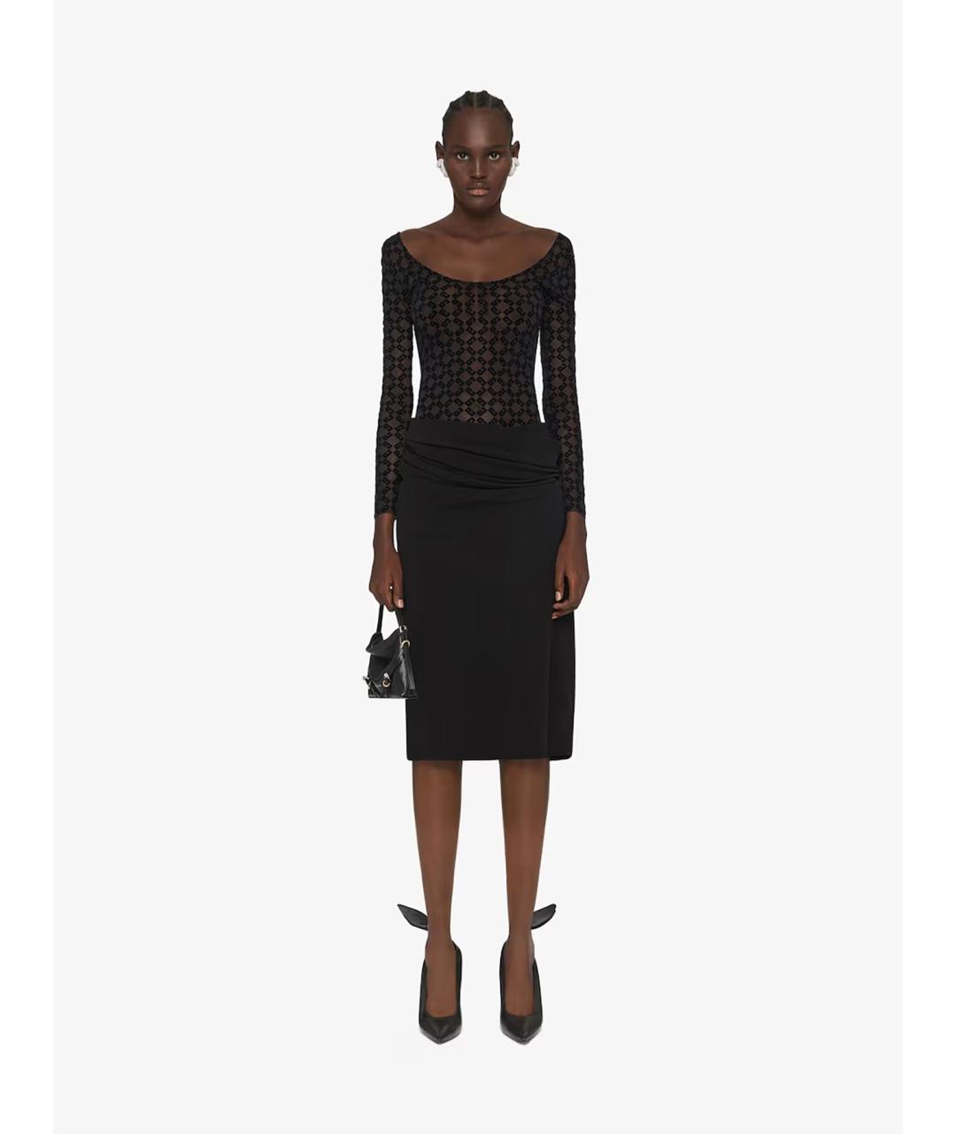 GIVENCHY Черное вискозное коктейльное платье, фото 2