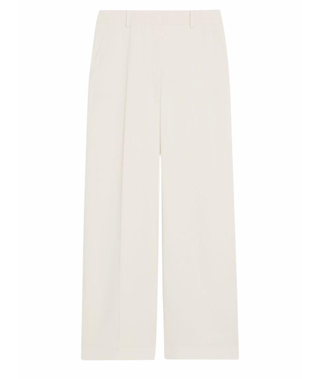 WEEKEND MAX MARA Белые шерстяные брюки широкие, фото 1