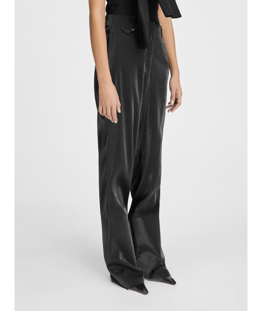 JACQUEMUS Черные вискозные брюки широкие, фото 3