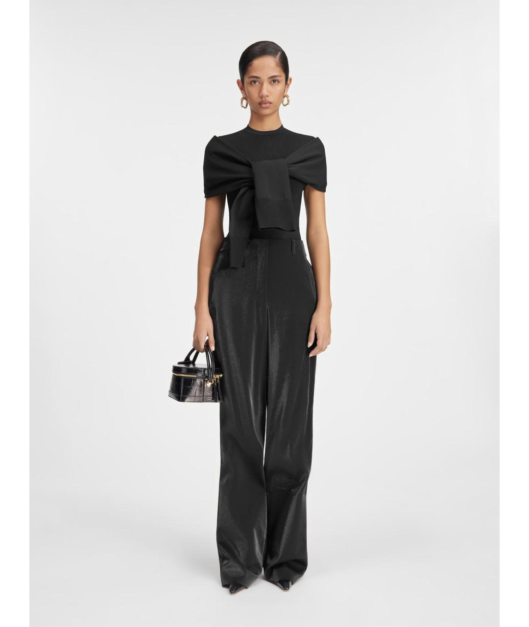 JACQUEMUS Черные вискозные брюки широкие, фото 2