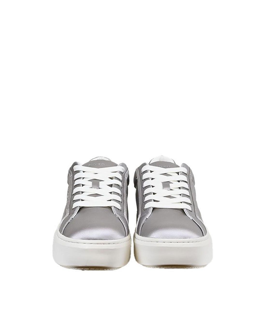 PINKO Серебряные текстильные кроссовки, фото 6