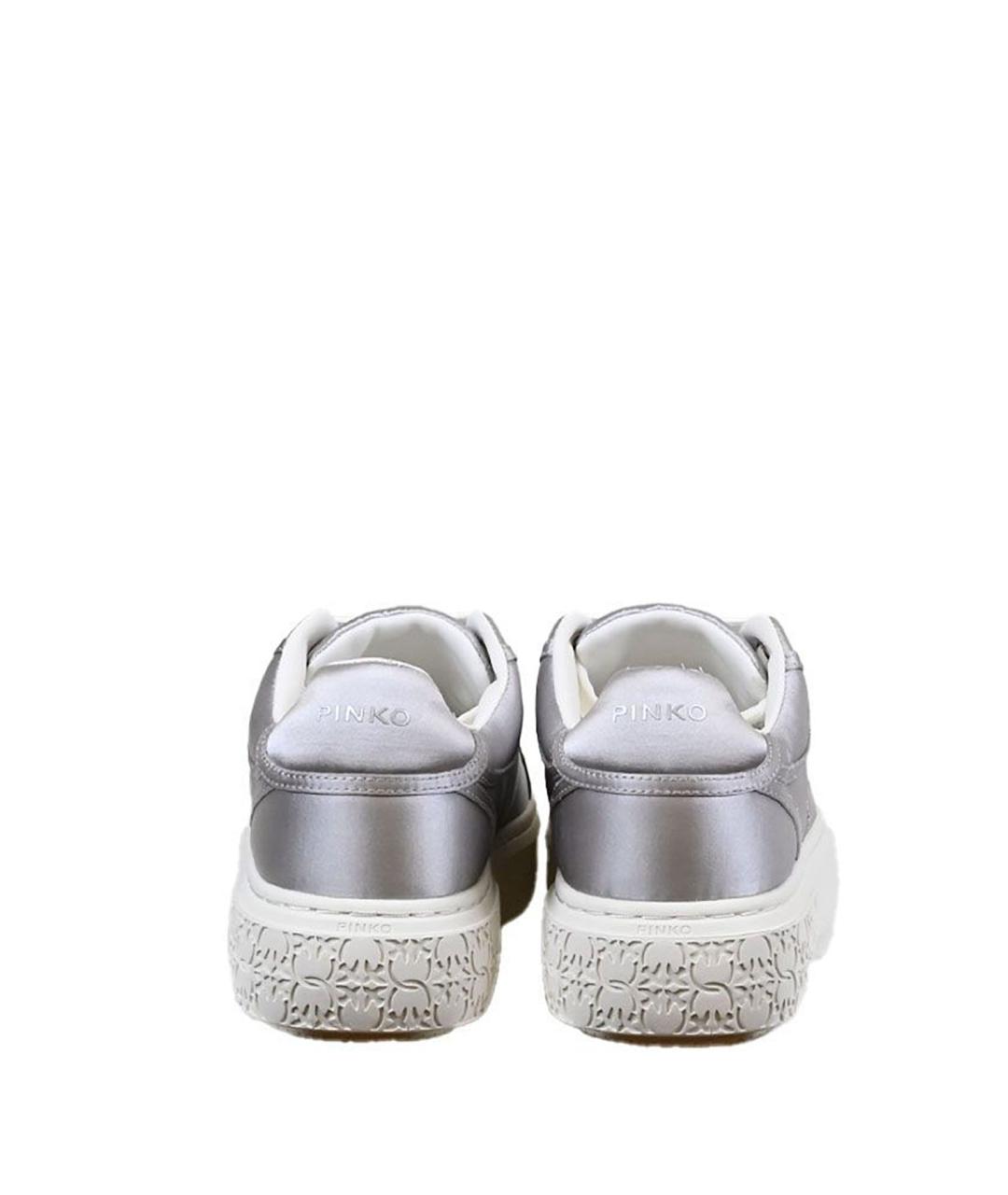 PINKO Серебряные текстильные кроссовки, фото 5