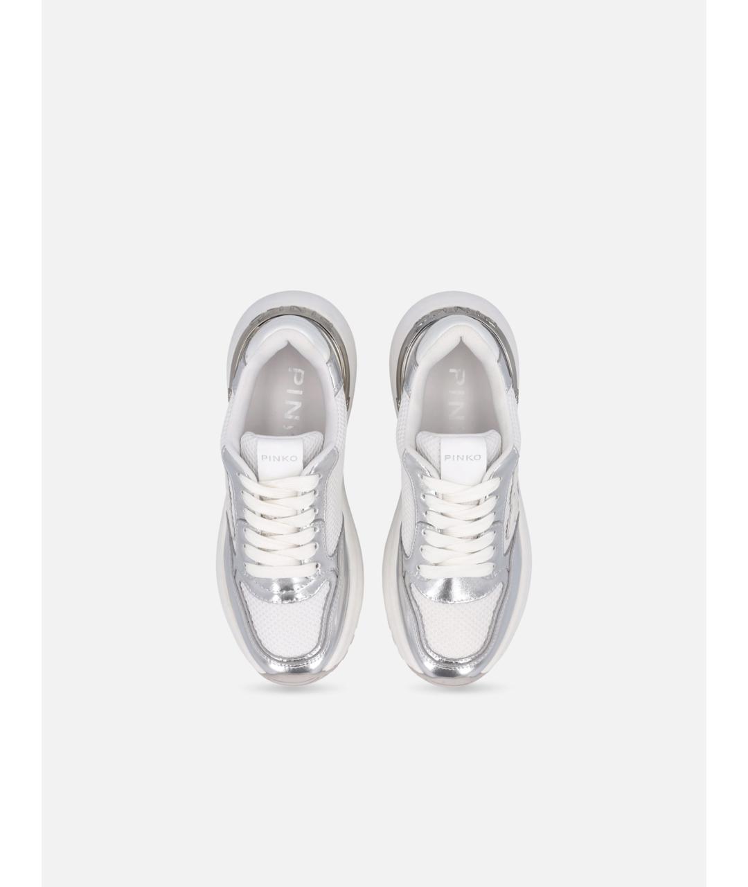 PINKO Серебряные текстильные кроссовки, фото 9