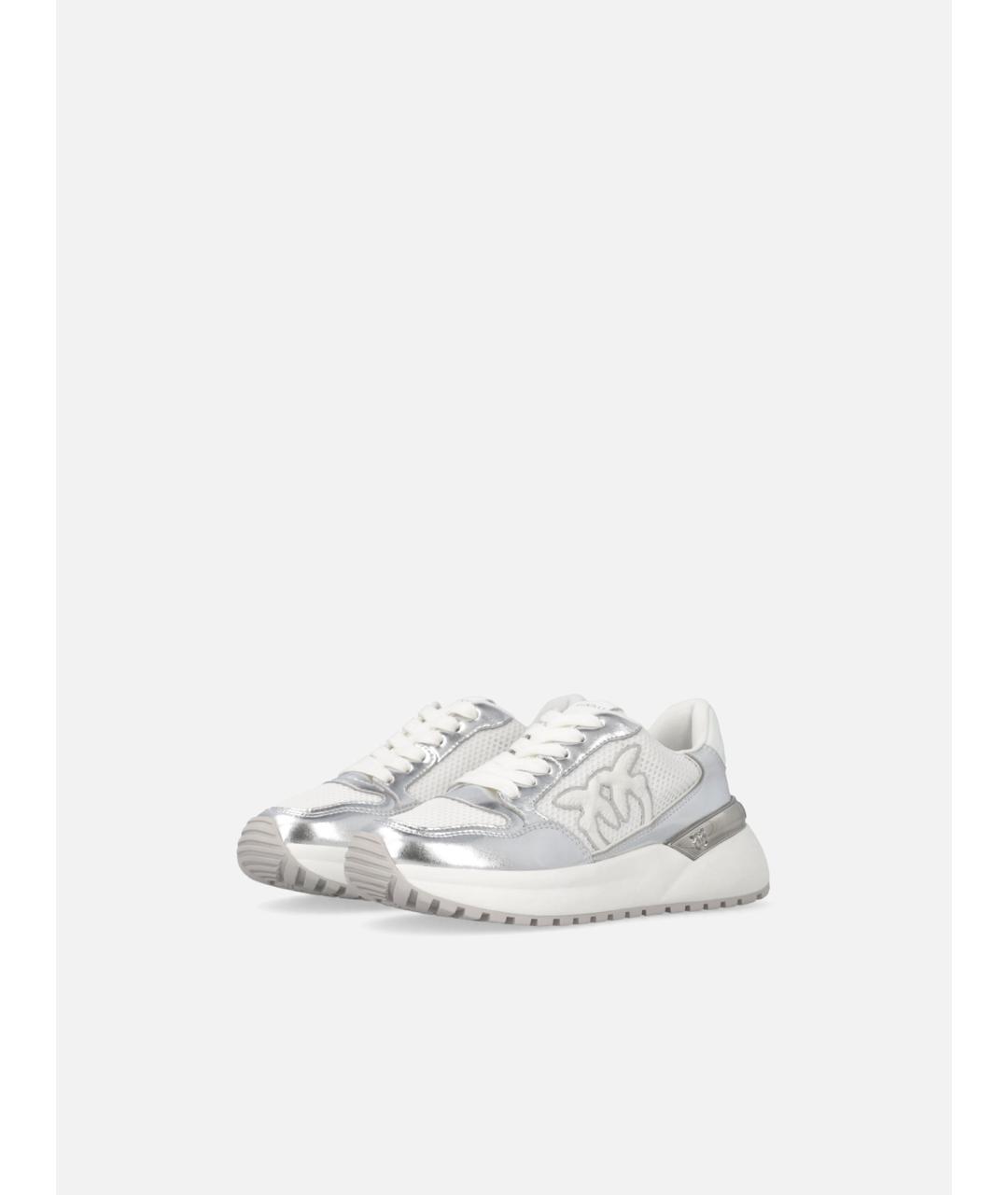 PINKO Серебряные текстильные кроссовки, фото 6
