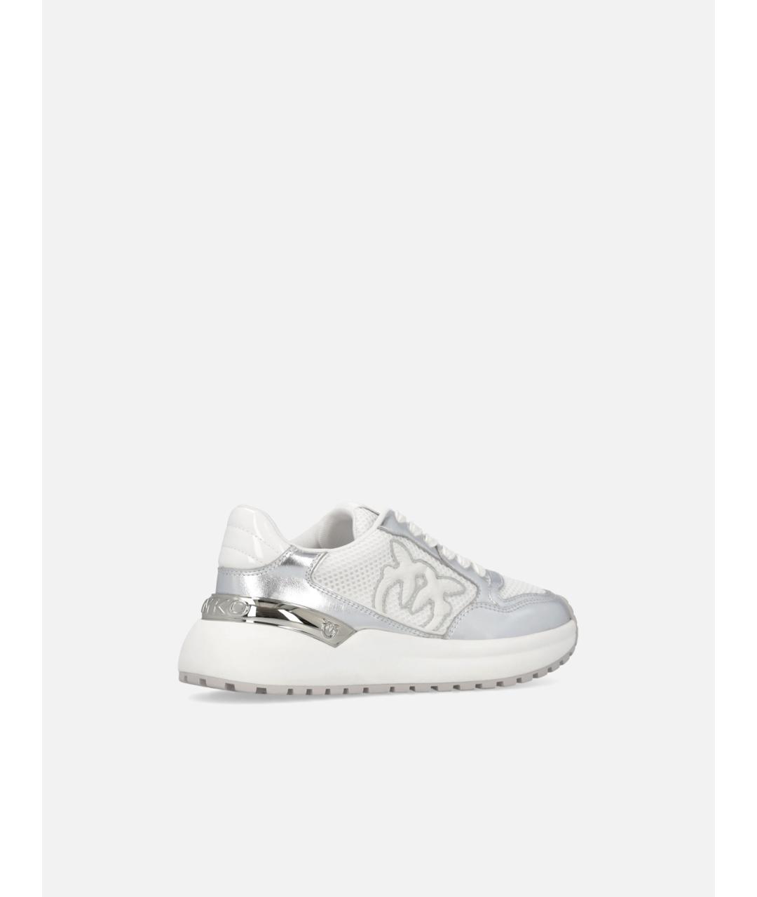 PINKO Серебряные текстильные кроссовки, фото 3