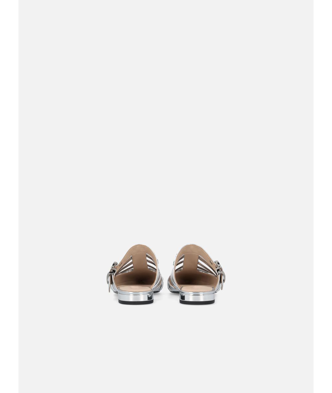 PINKO Серебряные кожаные мюли, фото 9