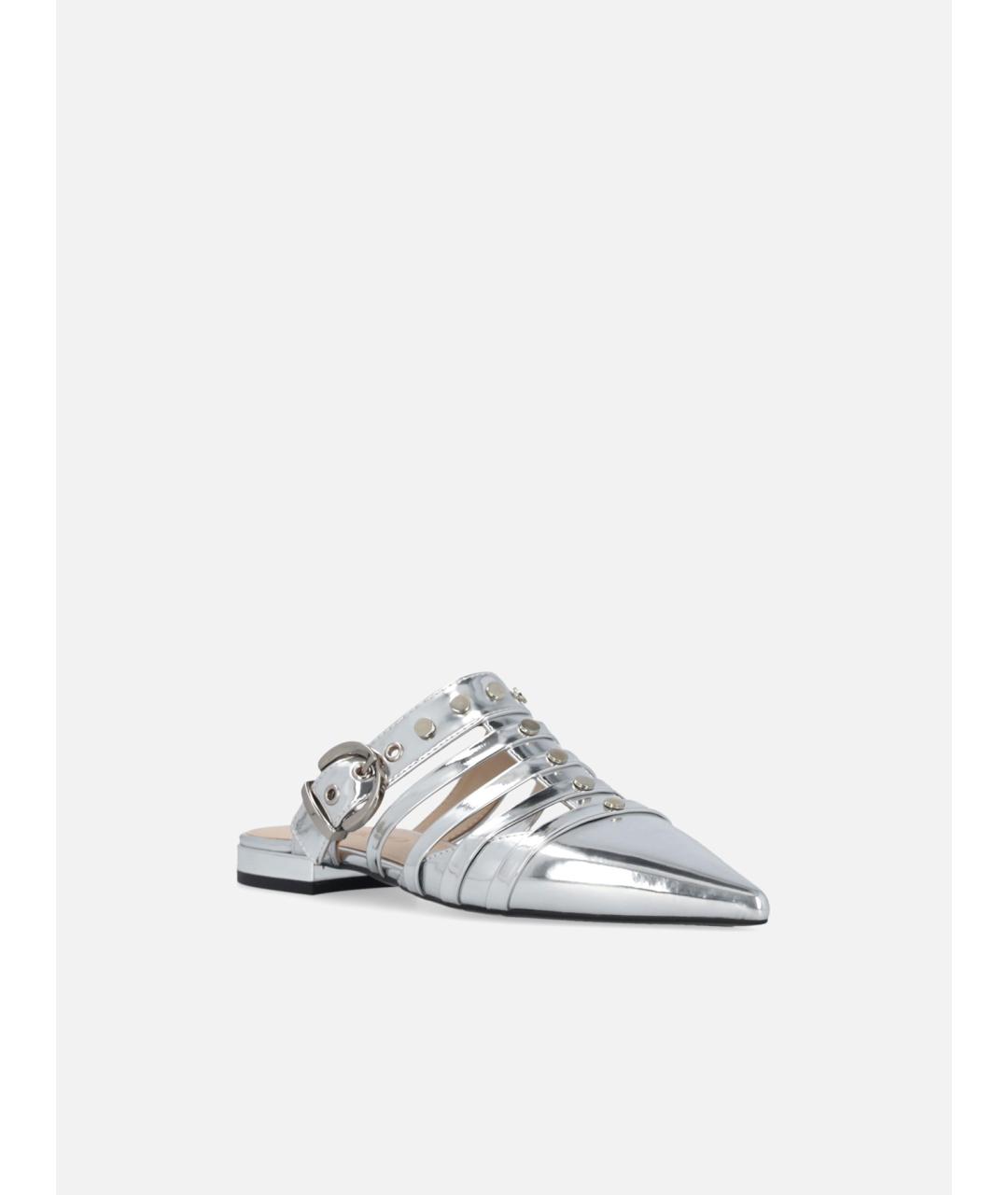 PINKO Серебряные кожаные мюли, фото 2