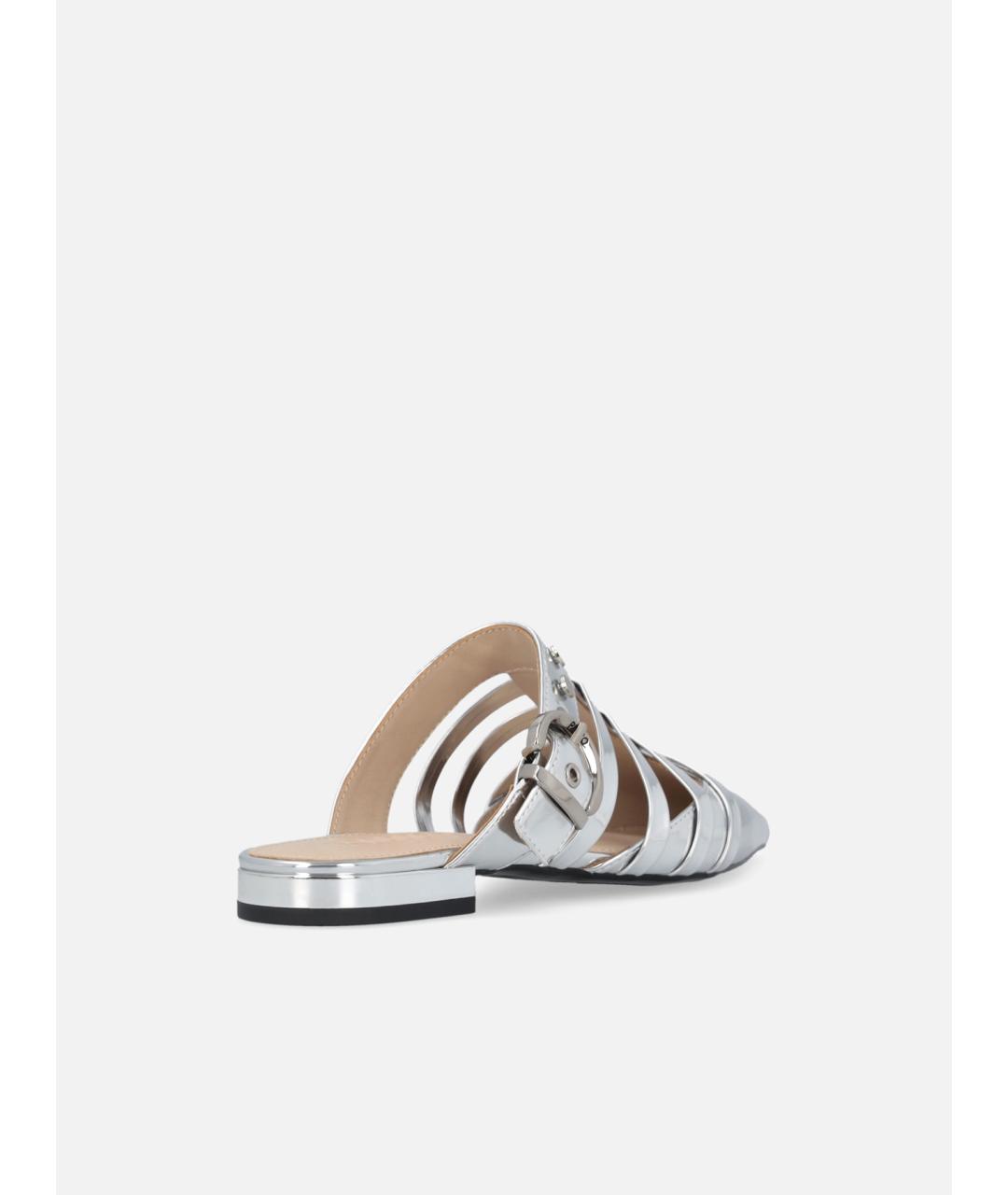 PINKO Серебряные кожаные мюли, фото 3