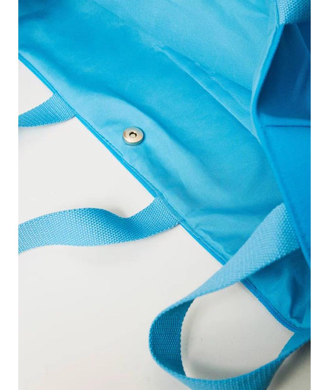 TWIN-SET Голубая хлопковая сумка тоут, фото 5