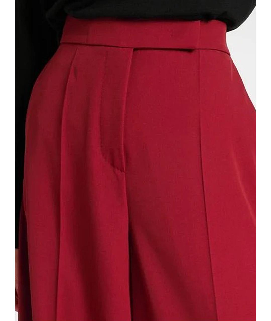 MAX MARA Красные шерстяные брюки широкие, фото 3