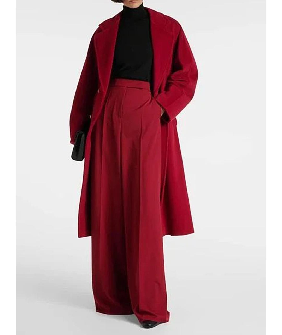 MAX MARA Красные шерстяные брюки широкие, фото 2