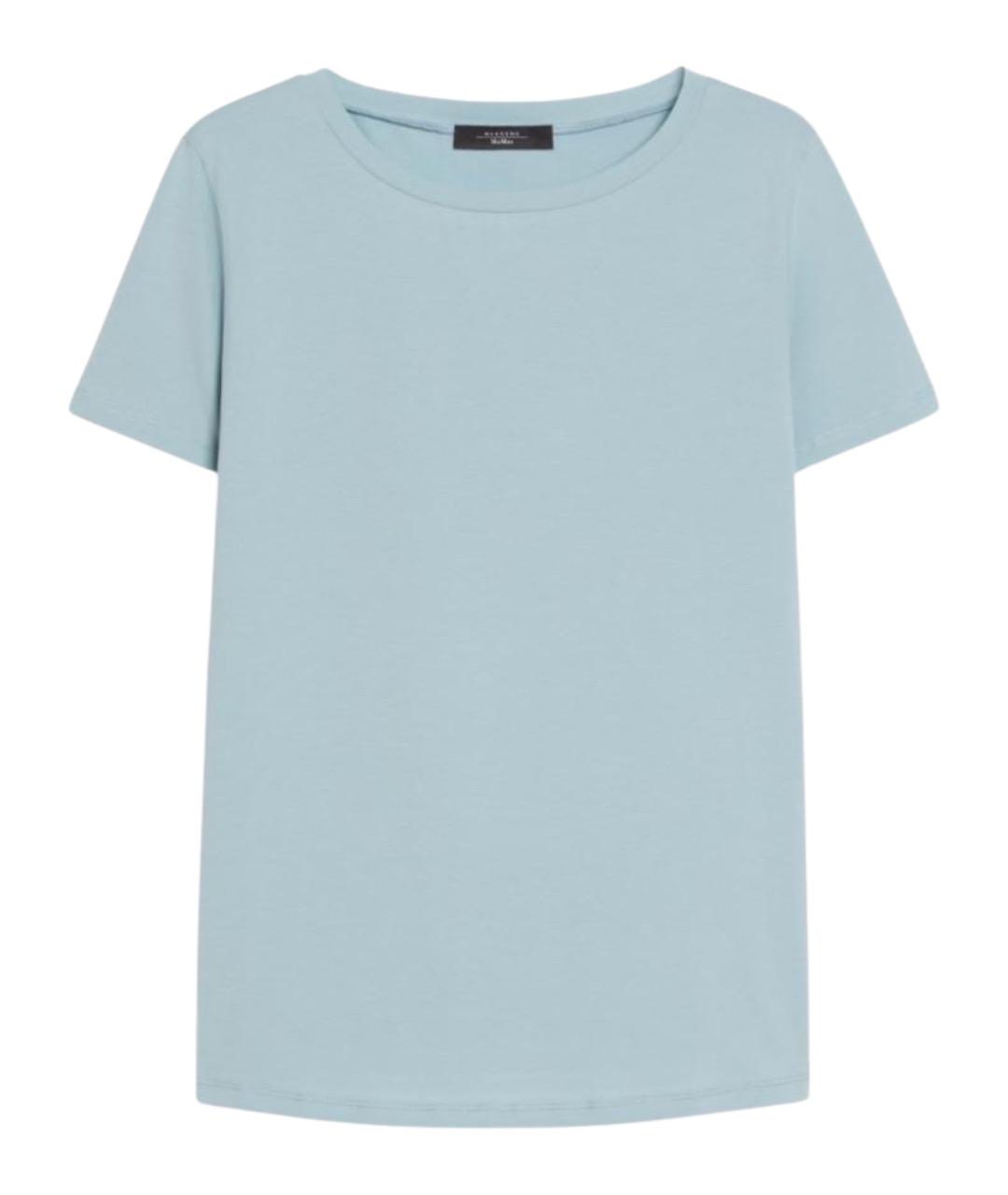WEEKEND MAX MARA Голубая хлопковая футболка, фото 1