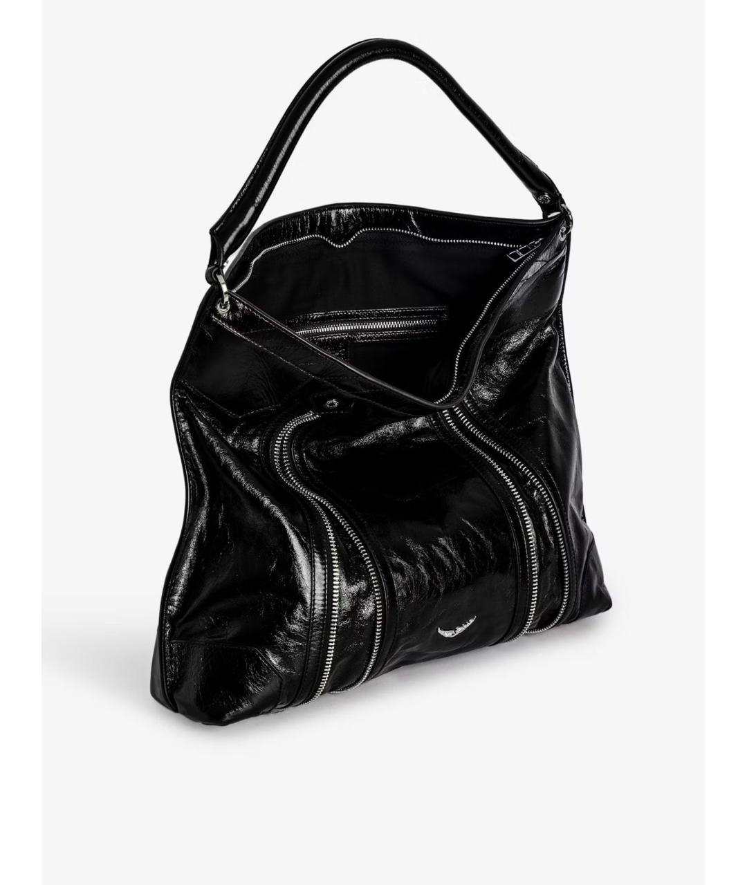 ZADIG & VOLTAIRE Черная кожаная сумка через плечо, фото 4