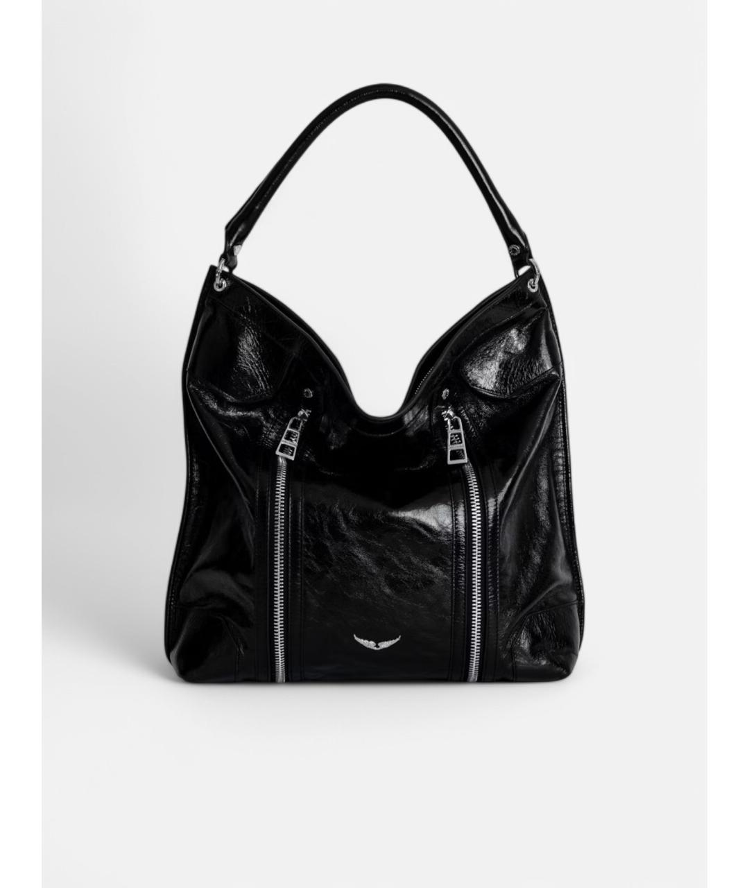 ZADIG & VOLTAIRE Черная кожаная сумка через плечо, фото 6
