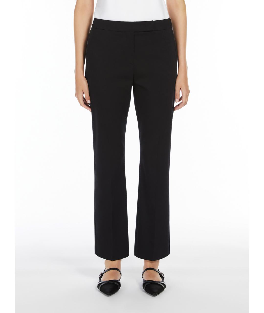 MAX MARA Черные хлопковые прямые брюки, фото 4