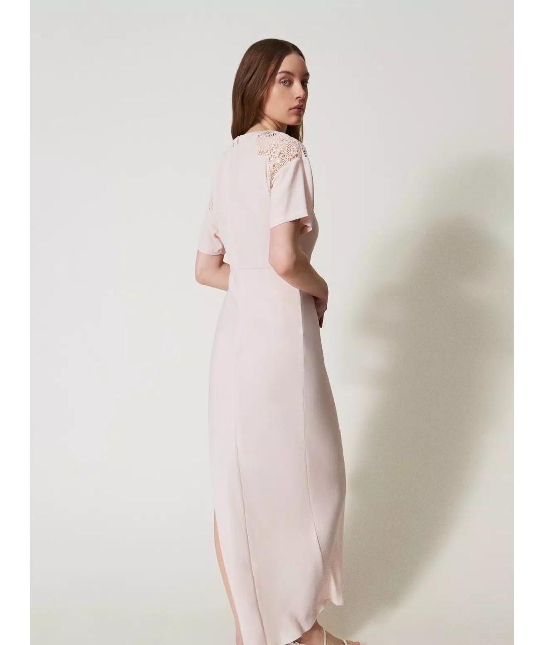 TWIN-SET Розовое полиэстеровое вечернее платье, фото 3