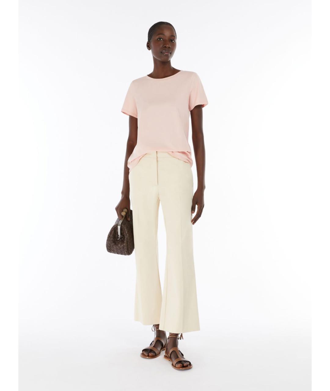 WEEKEND MAX MARA Розовая хлопковая футболка, фото 5