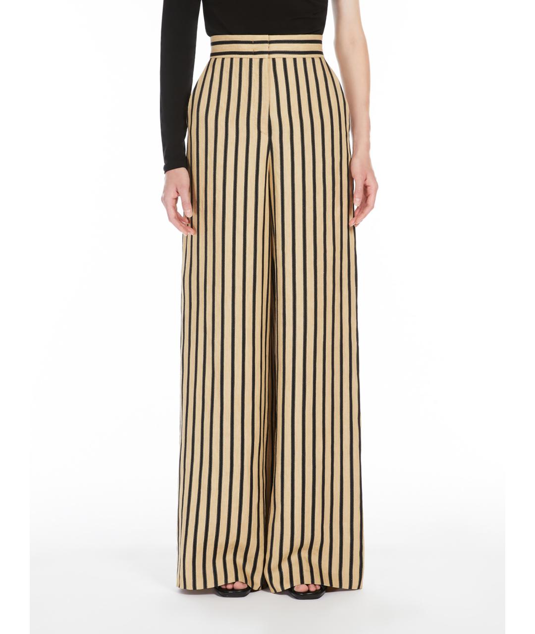 MAX MARA Мульти льняные брюки широкие, фото 2