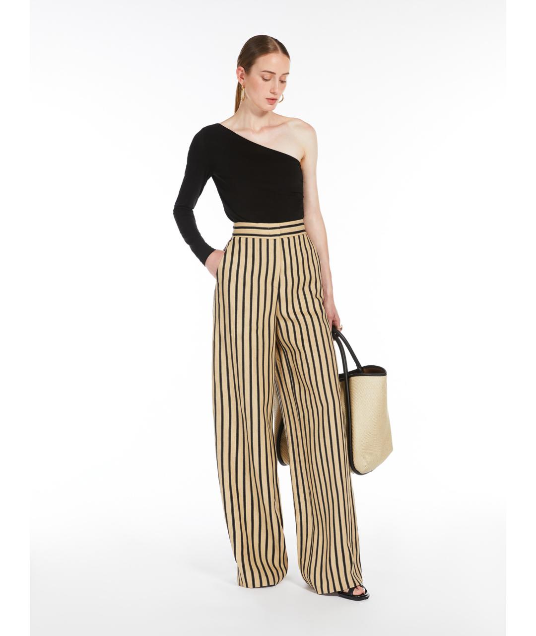 MAX MARA Мульти льняные брюки широкие, фото 3