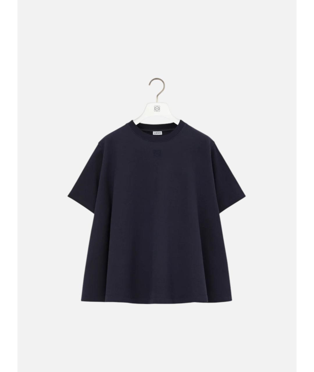 LOEWE Темно-синяя хлопковая футболка, фото 4