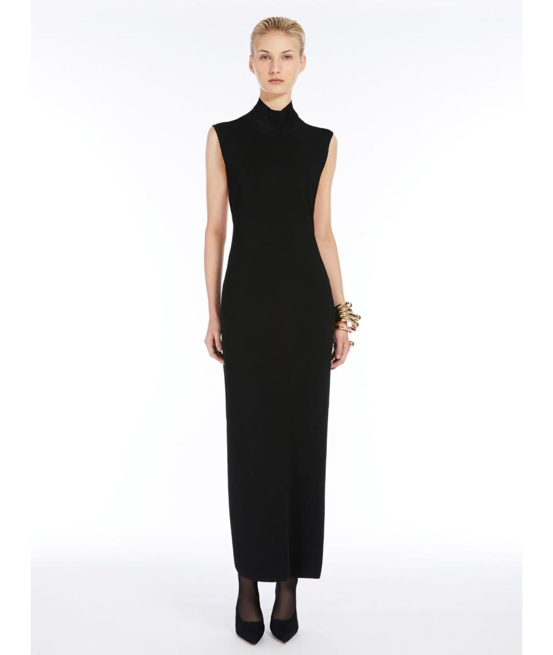 SPORTMAX Черное вискозное повседневное платье, фото 2