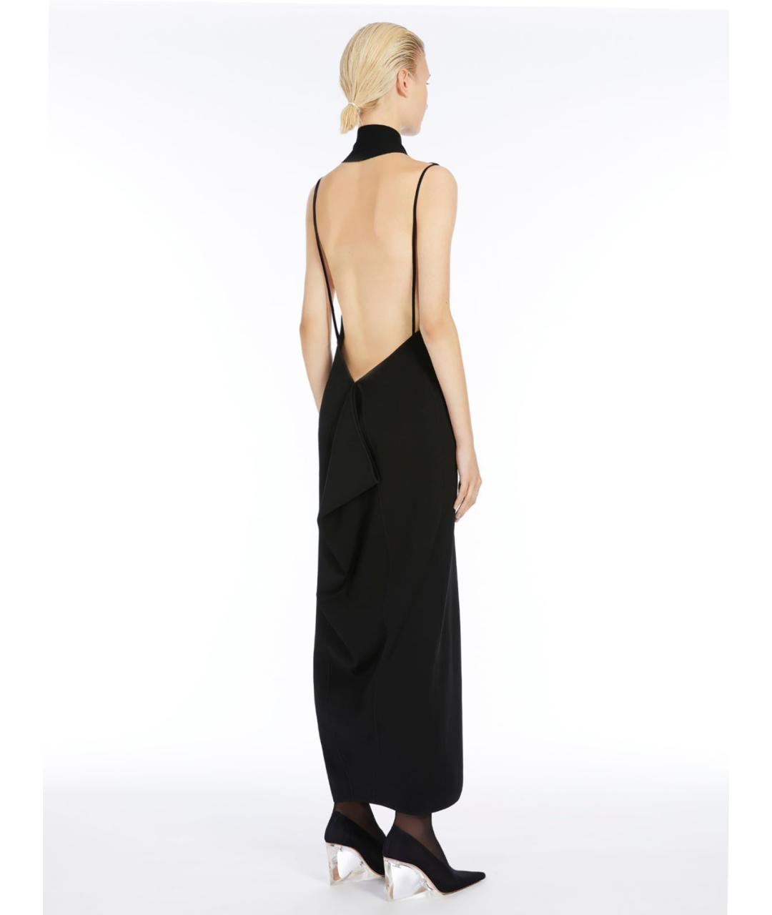 SPORTMAX Черное вискозное повседневное платье, фото 4