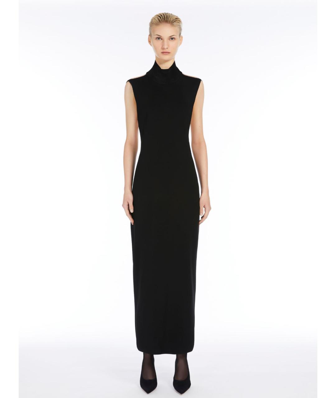 SPORTMAX Черное вискозное повседневное платье, фото 5