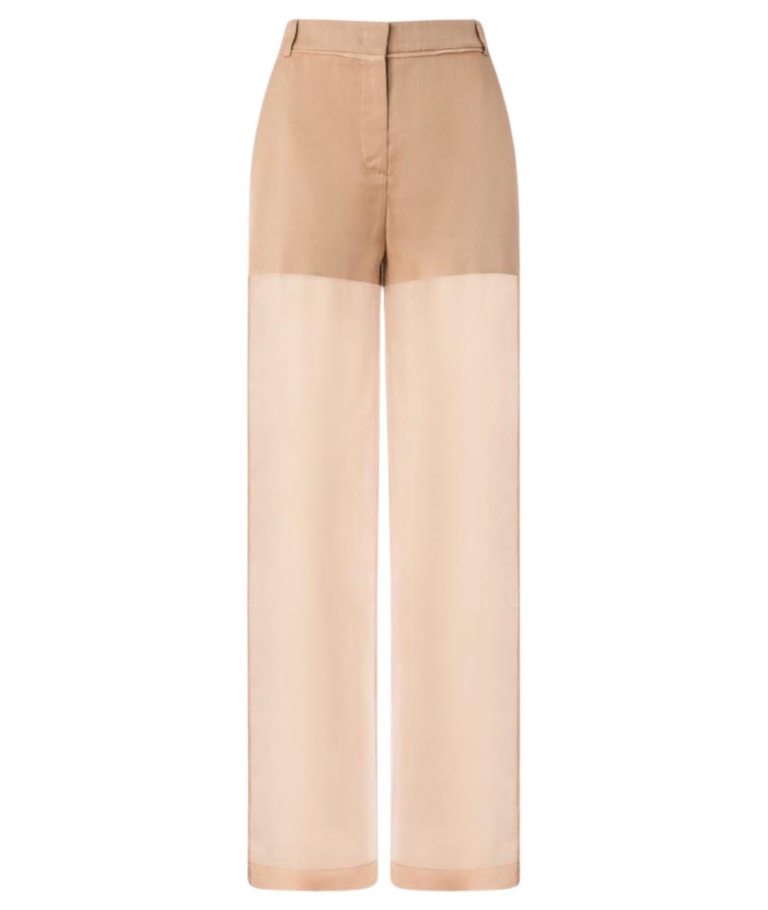 PINKO Бежевые льняные брюки широкие, фото 1