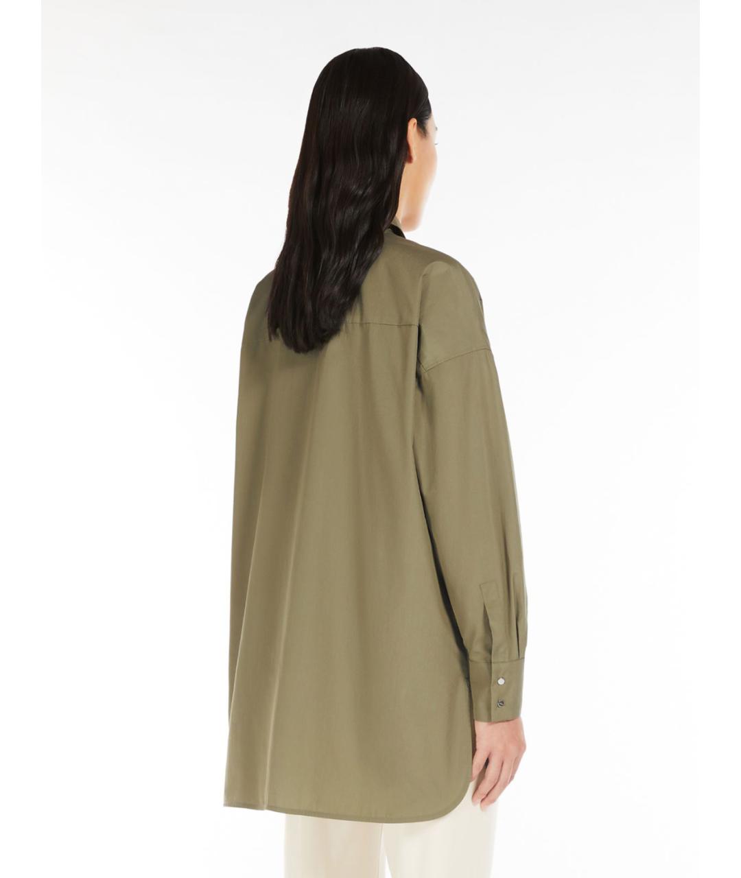 MAX MARA STUDIO Зеленая хлопковая рубашка, фото 4