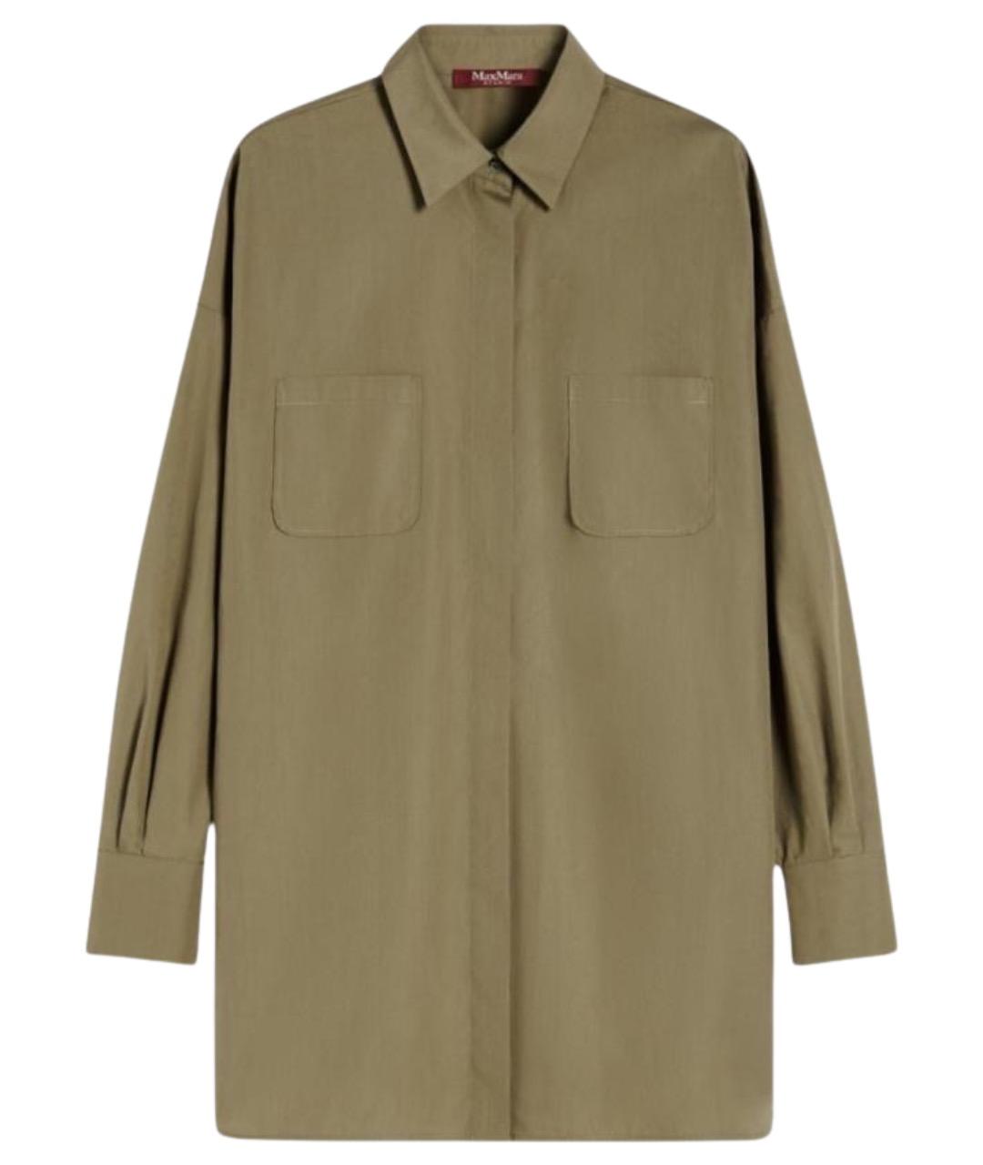 MAX MARA STUDIO Зеленая хлопковая рубашка, фото 1