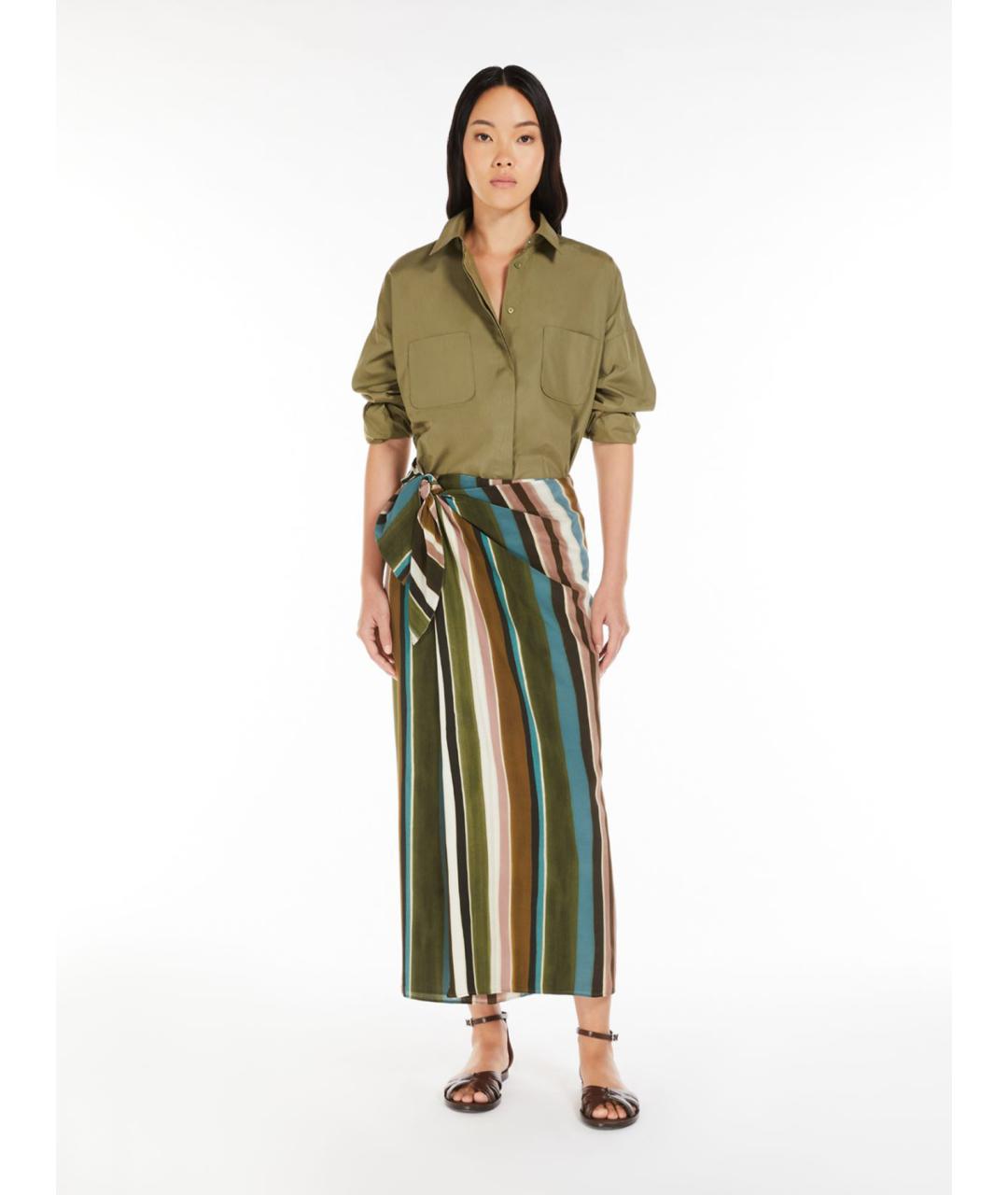 MAX MARA STUDIO Зеленая хлопковая рубашка, фото 2