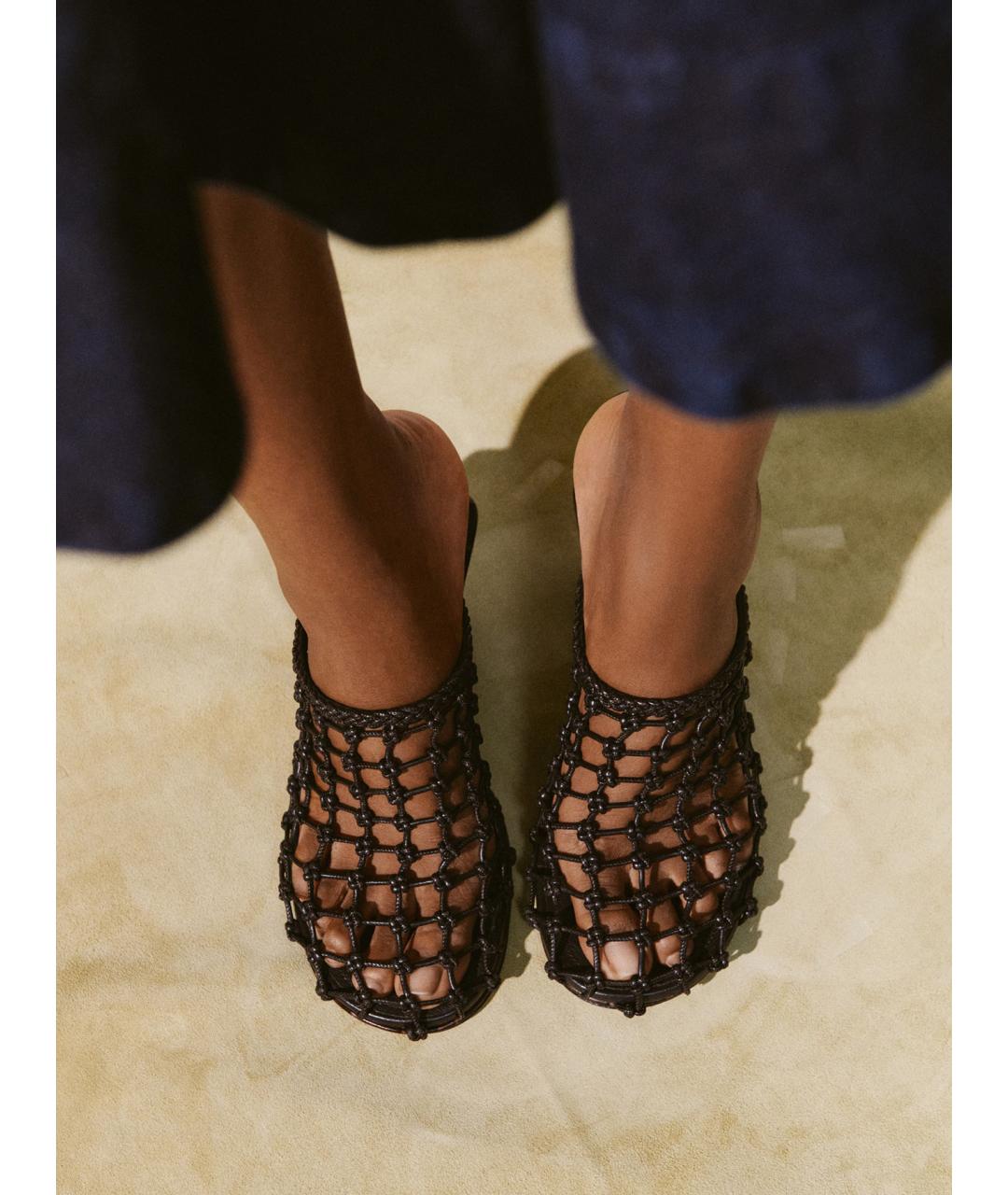 JACQUEMUS Коричневые кожаные мюли, фото 2