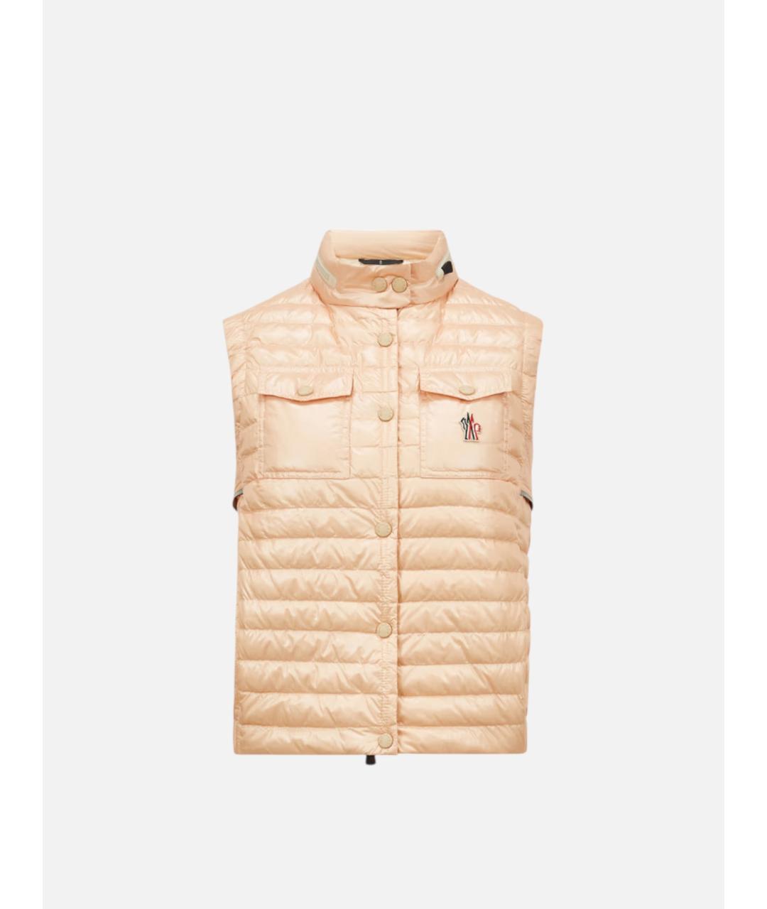 MONCLER Бежевый полиамидовый жилет, фото 5